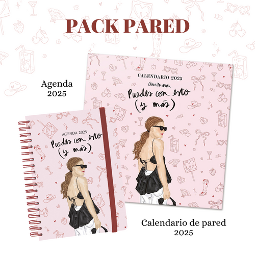 PACK AGENDA 2025 + CALENDARIO DE PARED 2025